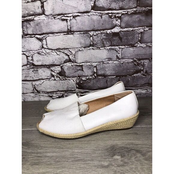 Kenneth Cole Gentle Souls White Leather Woven Wedge Sandals Women Sz 8.5M US/39 - Picture 7 of 16